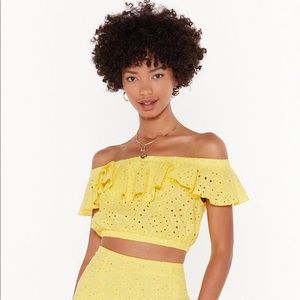 Nasty gal off the shoulder crop top